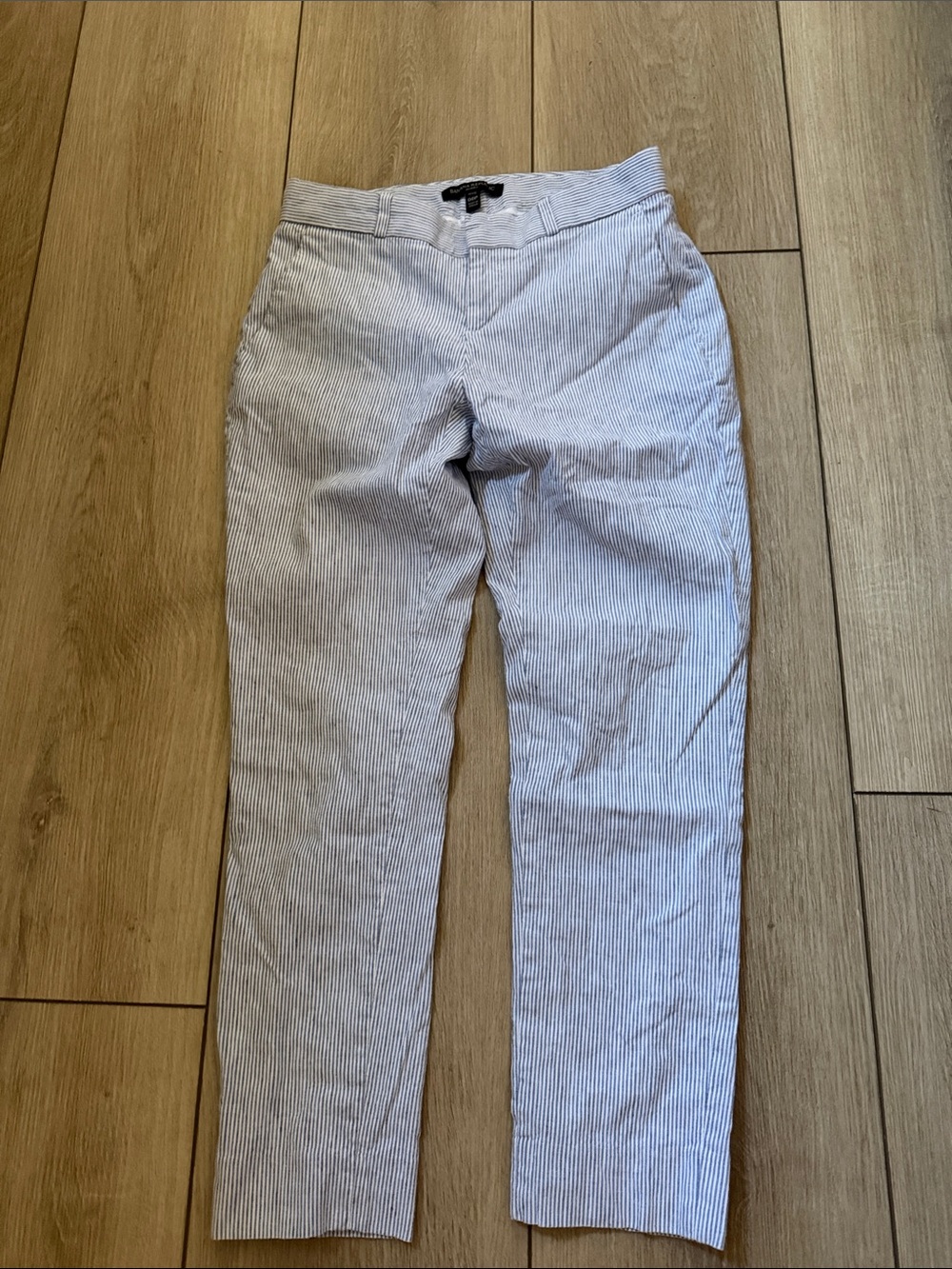 Banana Republic Blue & White Pinstripe Chinos - Slim Straight